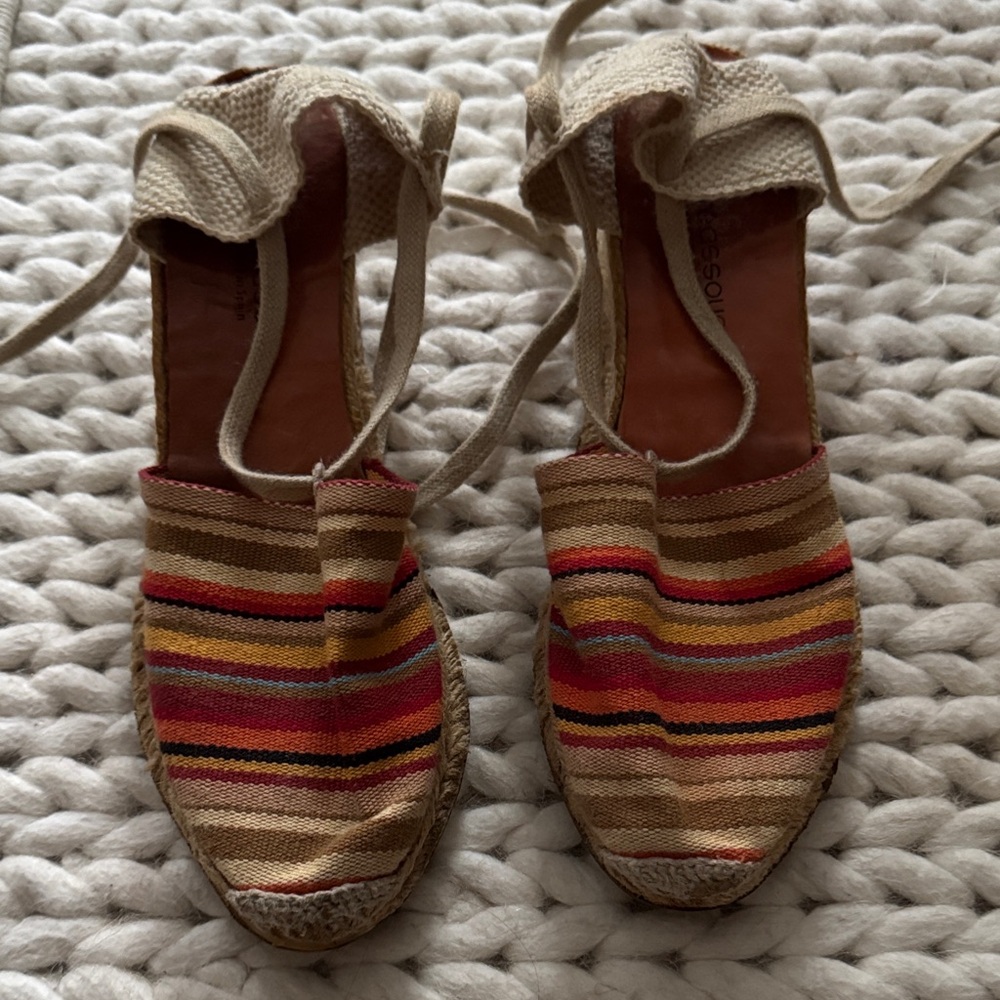 Striped Espadrille wedge